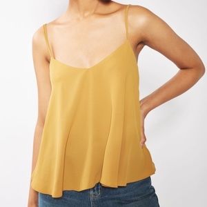 TOPSHOP Rouleau Swing Camisole Yellow Tank Top